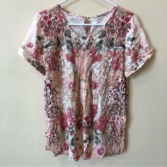 Soft Surroundings Floral Round Neck T-Shirt - Picture 3 of 7
